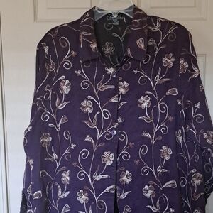Elementz Womens Purple Embroidered Jacket